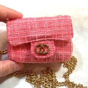 Chic Pink Tweed Mini Bag